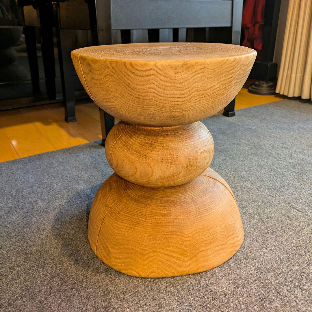 :)　栗　天然木　丸太　椅子　スツール　高さ約30.5㎝