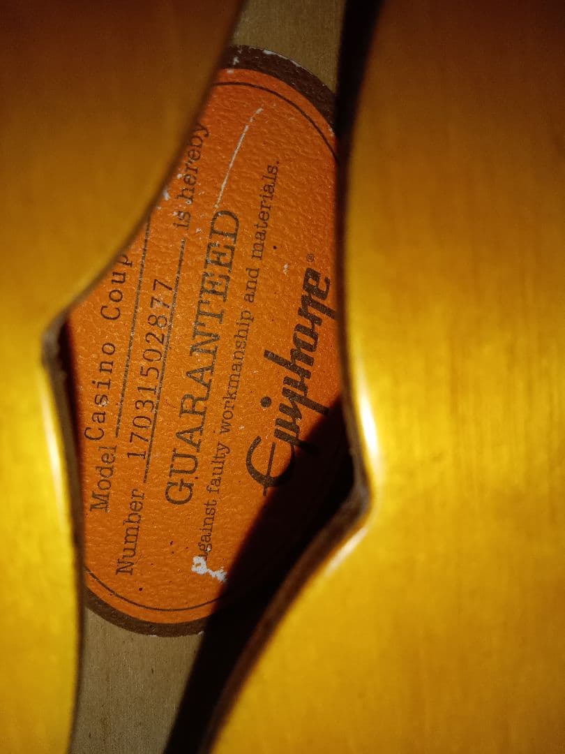 エピフォン　カジノクーペ　Epiphone　ポット交換　ピックガード製作　リペア