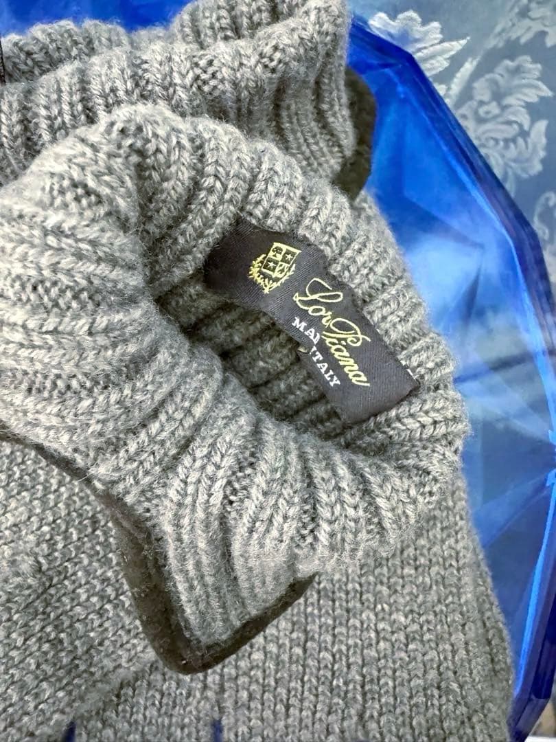 正規品Loro Pianaグレー手袋 メンズMサイズ