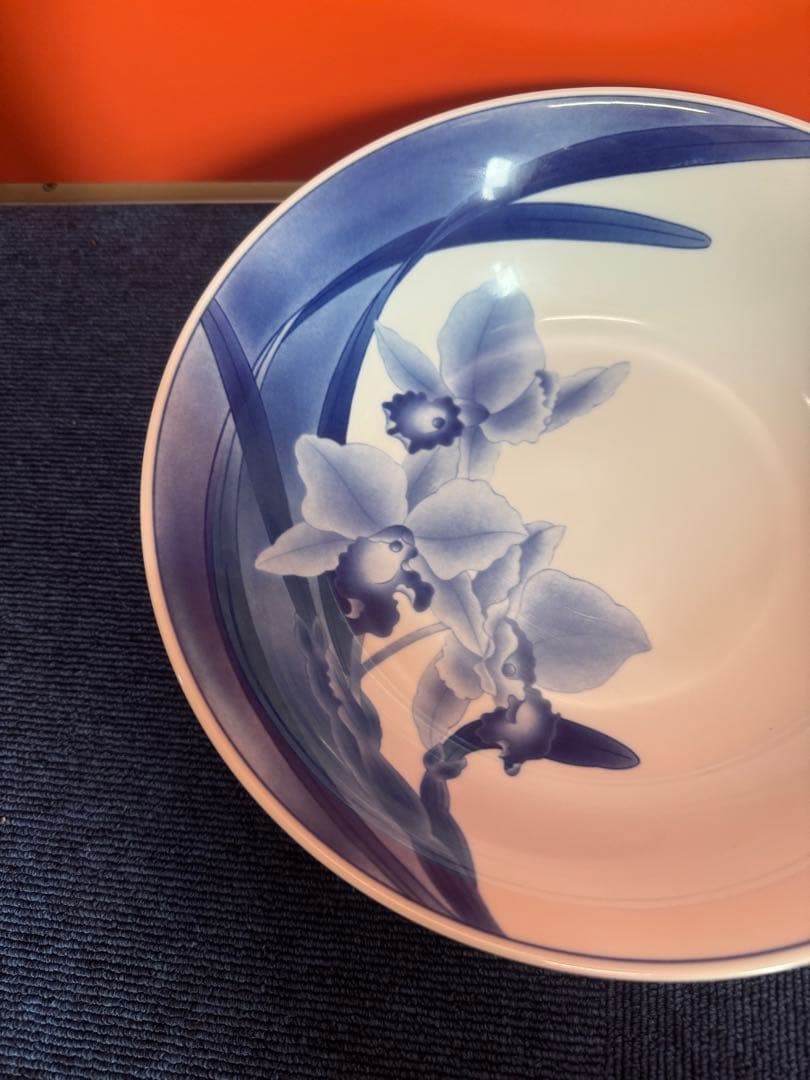 1774 香蘭社　染シンビ　深皿　26cm