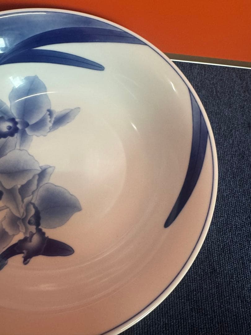 1774 香蘭社　染シンビ　深皿　26cm