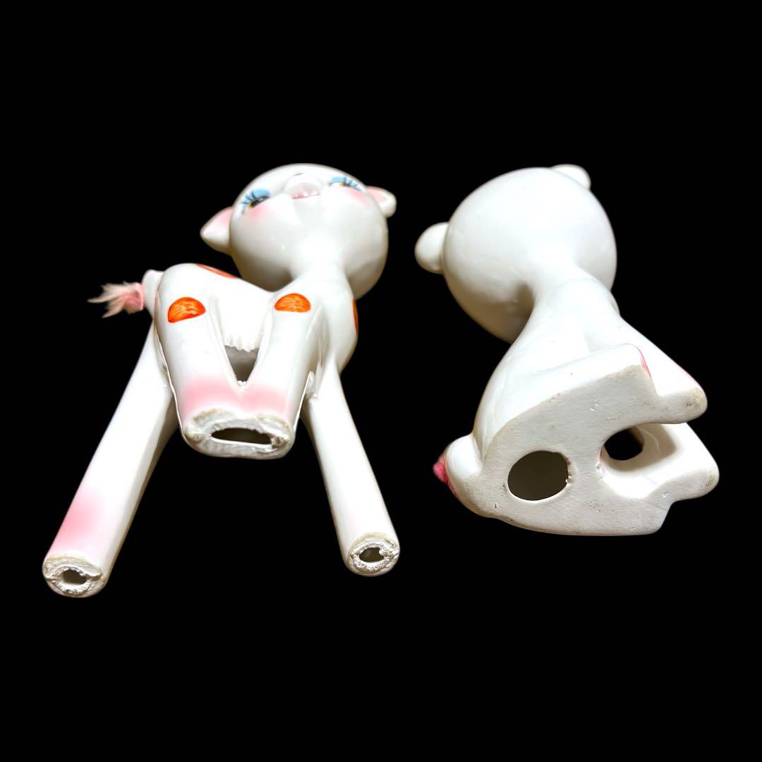 《入手困難》昭和レトロ 内藤ルネ 陶器製バンビ親子セット 置物