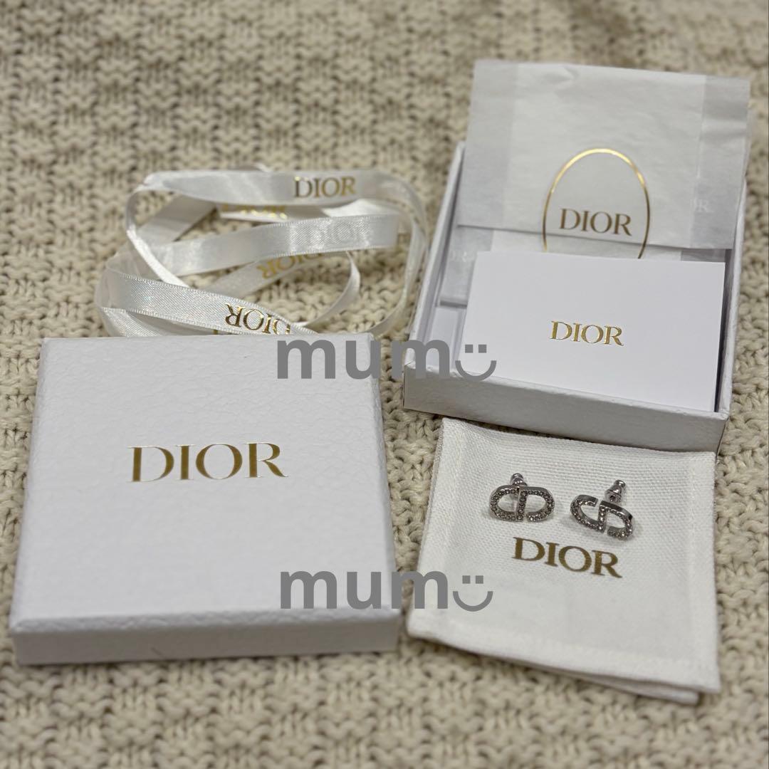 美品】Dior ディオール Petit CD スタッドピアス メタル＆クリスタル