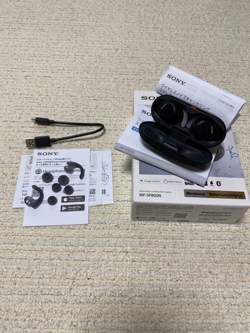 SONY WF-SP800N ブラック ワイヤレスイヤホン