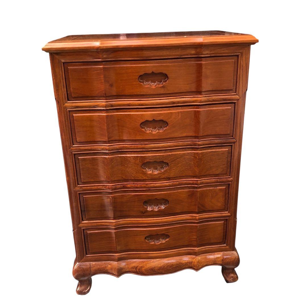 英国クラシック 花梨材 木製チェスト 4段引き出し サイドボード イギリス 平