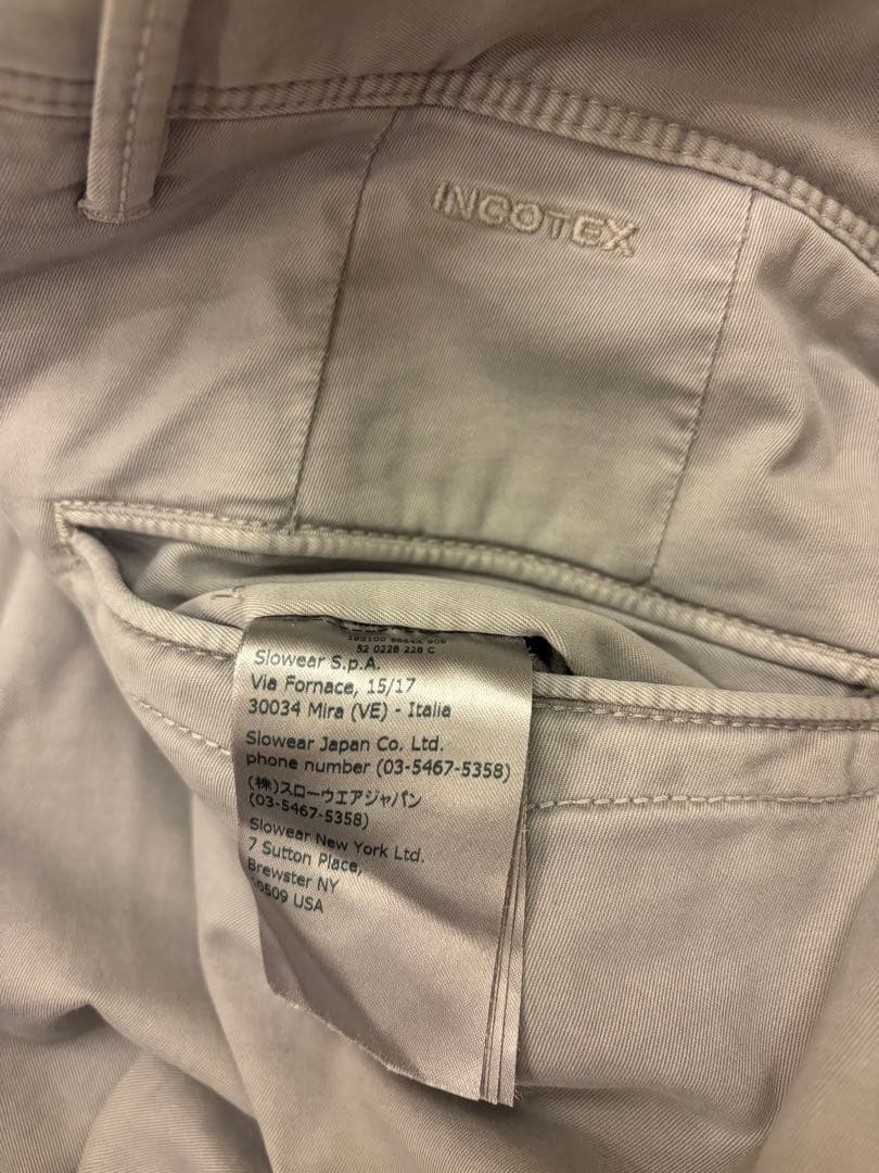 インコテックス　コットンギャバンジィチノ　ライトグレー　W29 pt 100型
