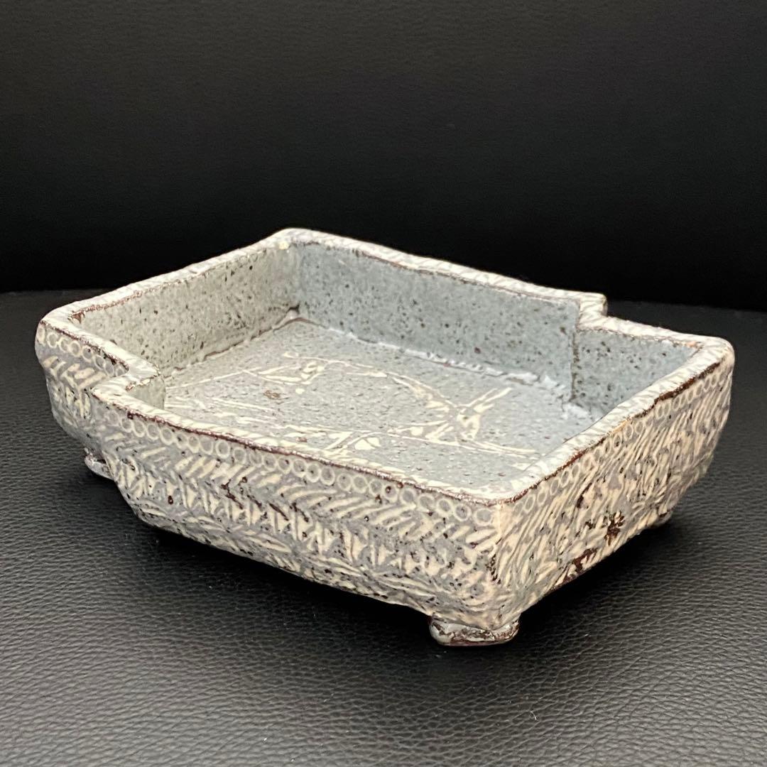 坂口健 東御土風紋三島向付 皿 器 作家もの 作陶展 共箱つき