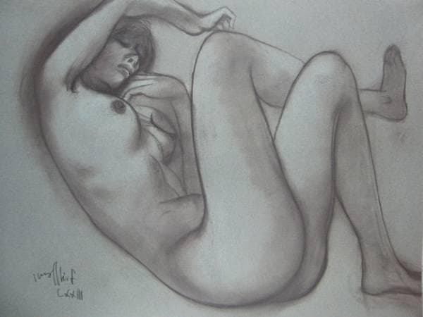 古沢岩美、デッサン 32、希少大判画集画、新品額装付、状態良好