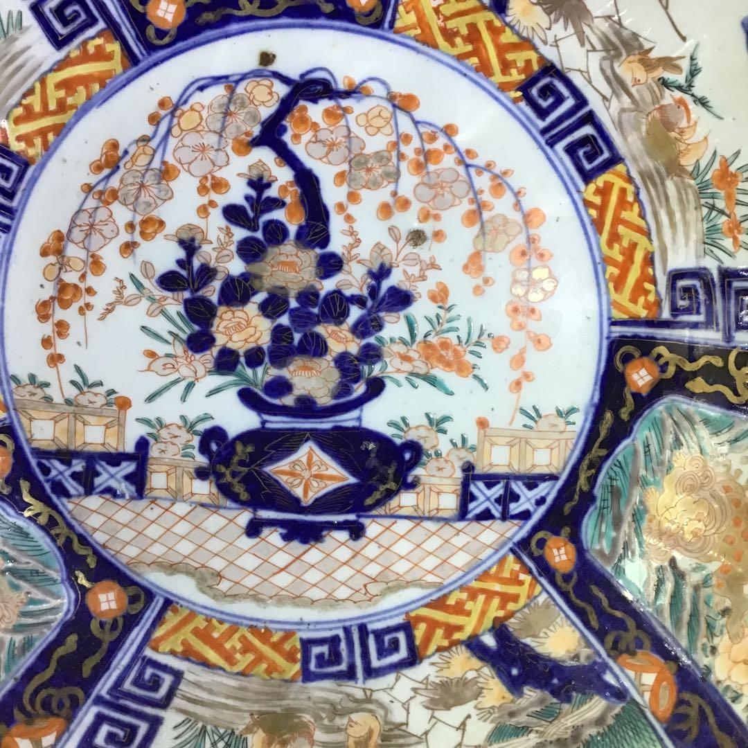 献上　古伊万里花篭手　大鉢　江戸期