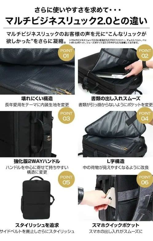 Evoon　マルチビジネスリュック3.0 メンズ ビジネスリュック
