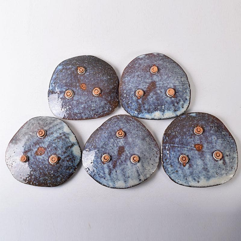 和食器　萩焼　都野栖雲造　皿　銘々皿　5客　共箱　M　R8152C