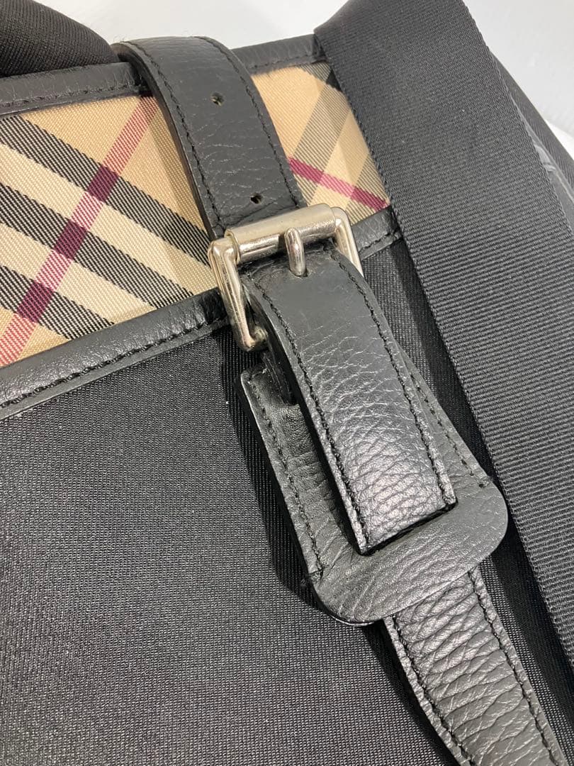 【BURBERRY/バーバリー】ショルダーバッグ キャンバス レザー チェック柄