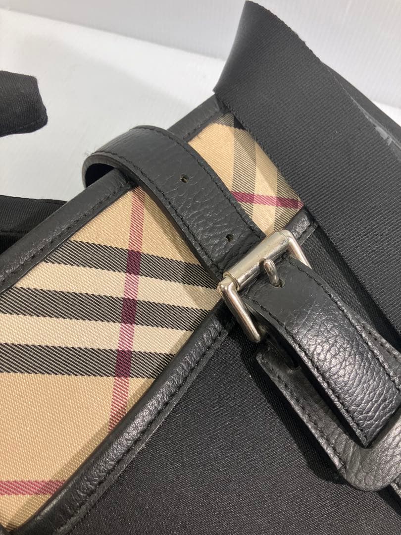 【BURBERRY/バーバリー】ショルダーバッグ キャンバス レザー チェック柄