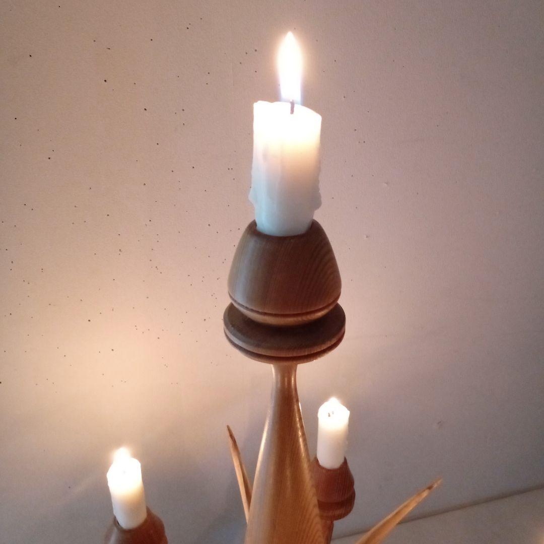 木製キャンドルホルダー 木工芸 スウェーデン 北欧 ヴィンテージ