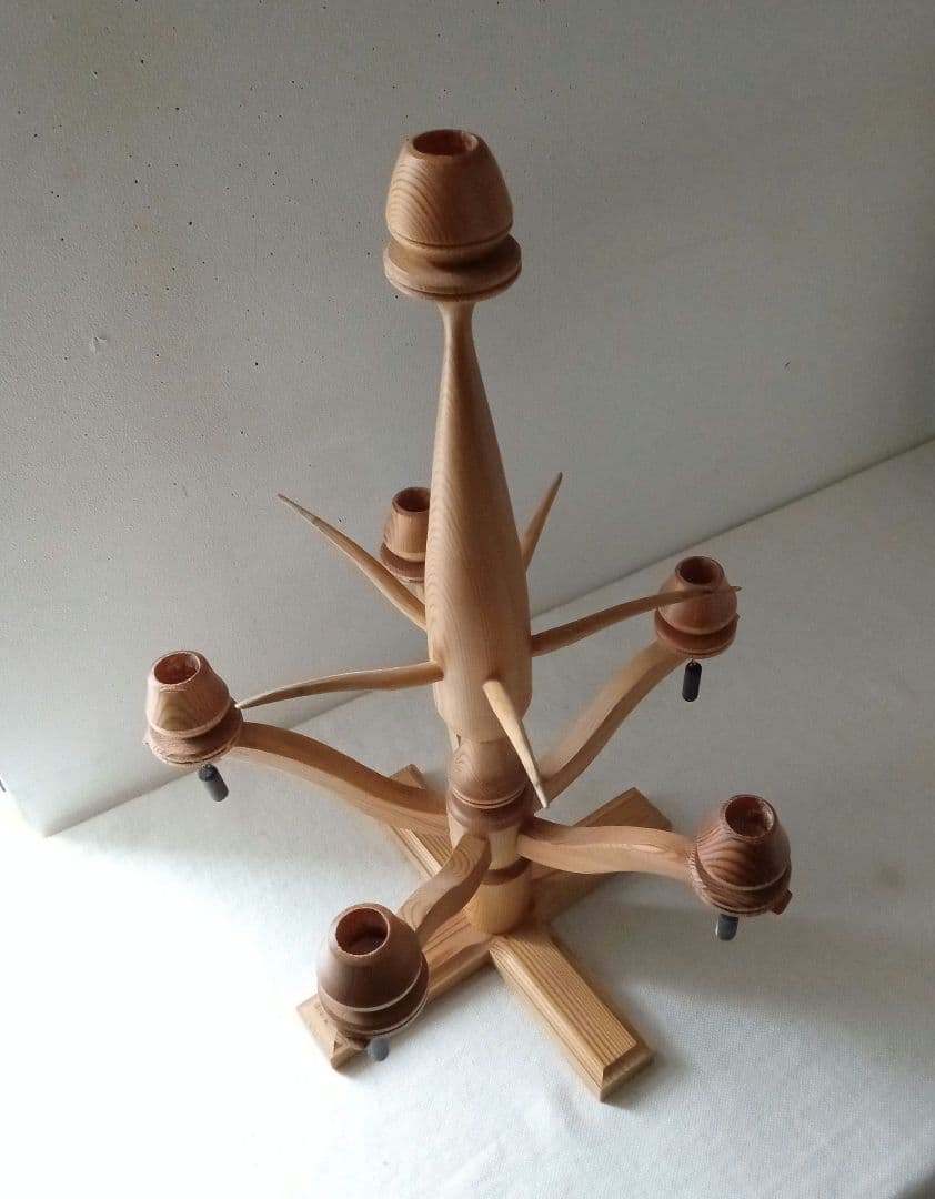木製キャンドルホルダー 木工芸 スウェーデン 北欧 ヴィンテージ