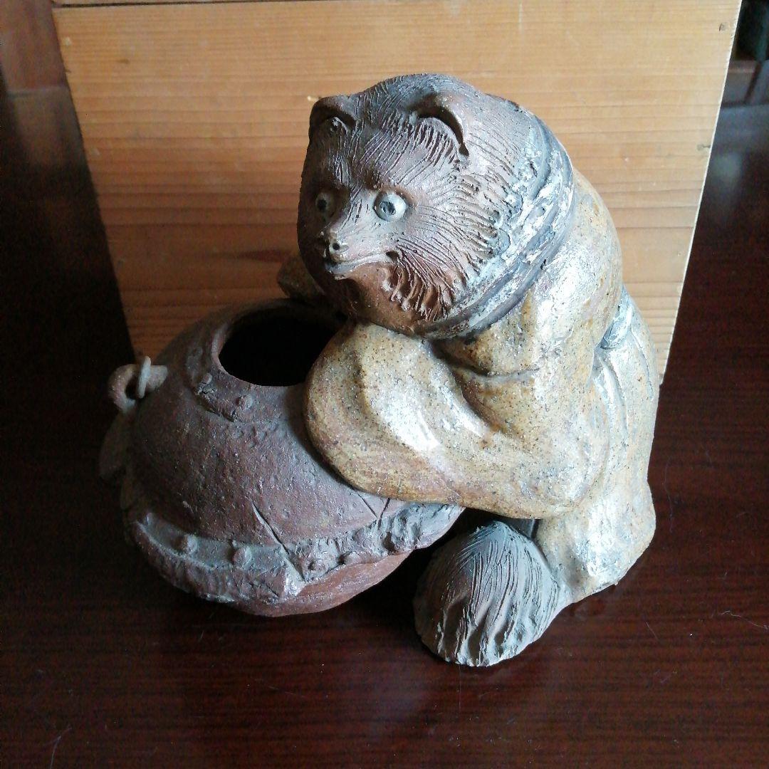 京焼　茶釜大師仁阿弥狸　23.5cm　江戸後期～明治期