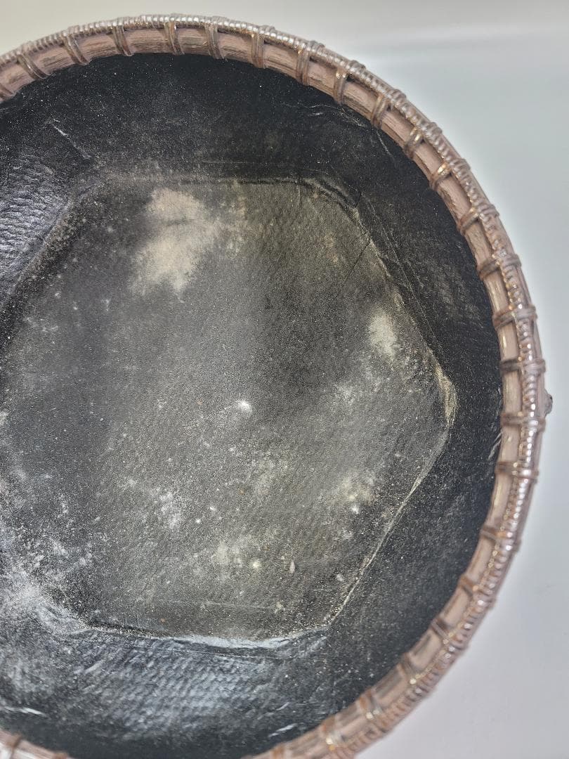 茶道具 唐物 竹網 籠 炭斗 炭籠