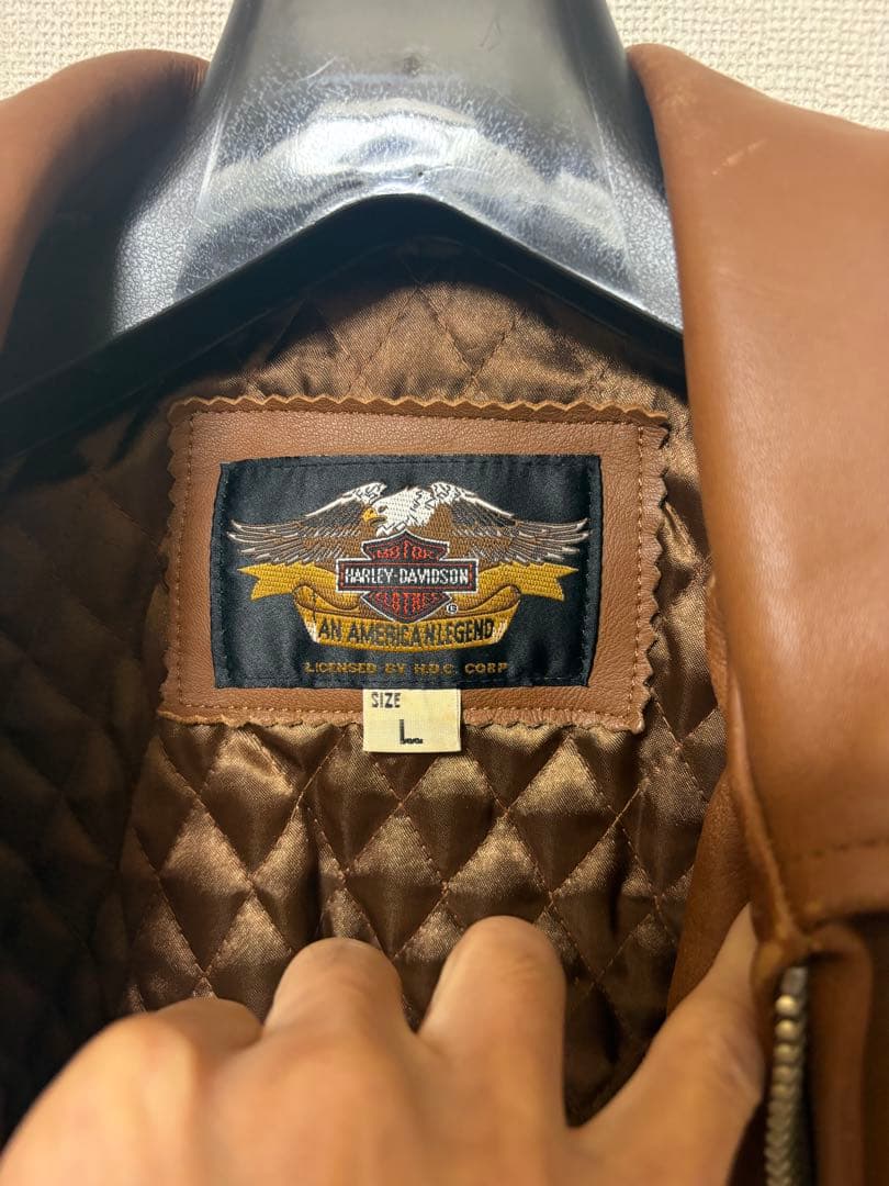 Harley Davidson ブラウン シングル　ライダースジャケット Ｌ