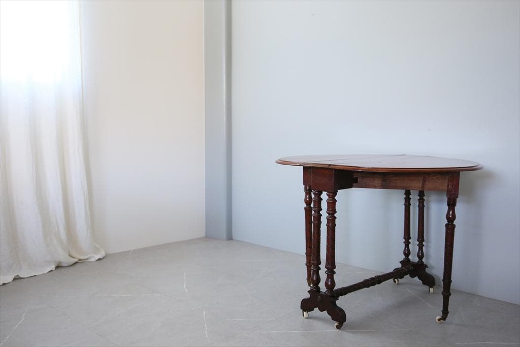 英国アンティーク木製ゲートレッグテーブル/ダイニング机/バタフライ(89-218