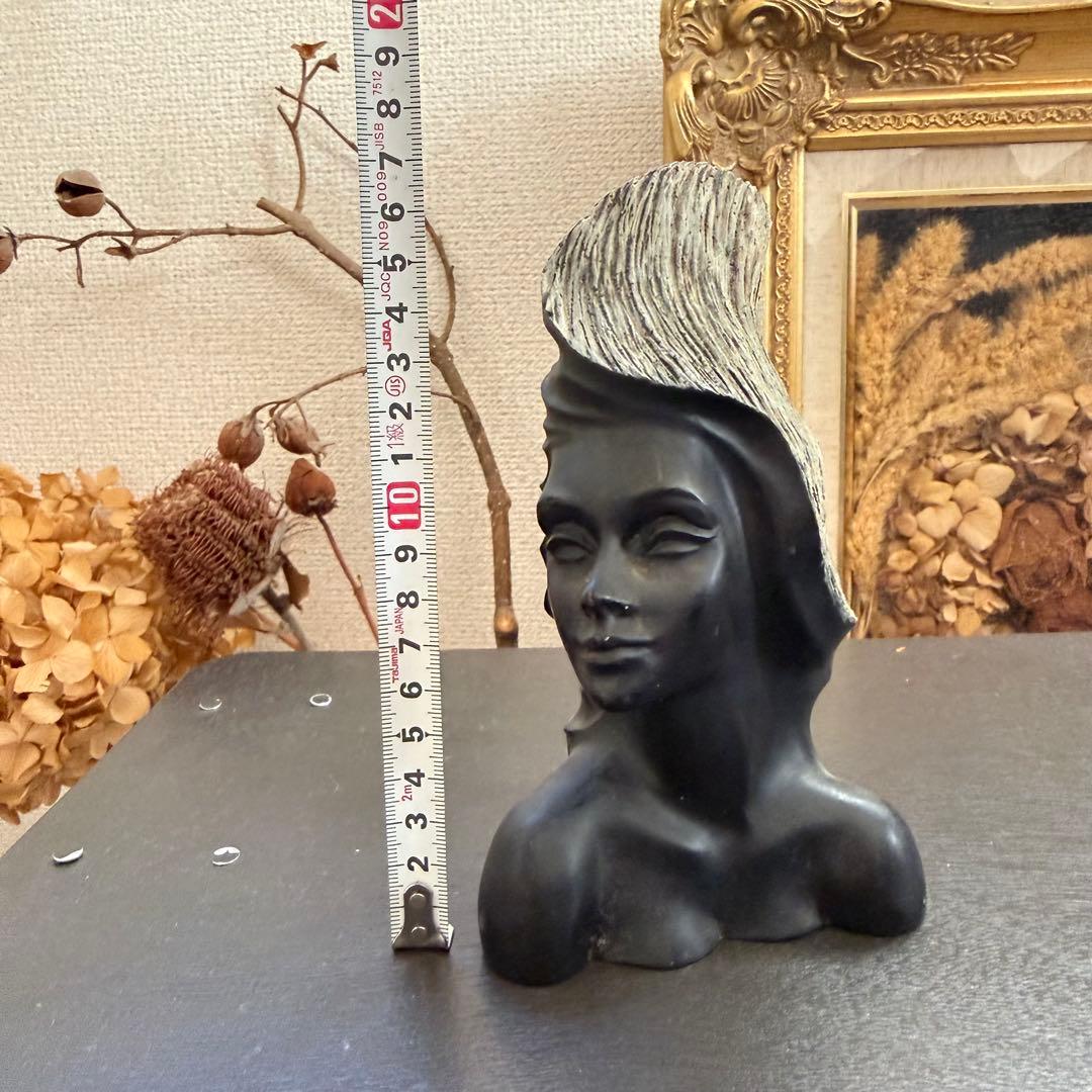 70's ビンテージ フランクシャーマン 黒珊瑚 胸像 ハワイミッドセンチュリー