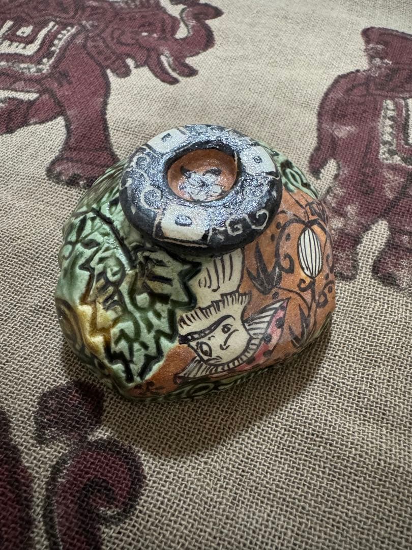 【深見文紀（四季慾斎蟻助）】春画織部ぐい呑み