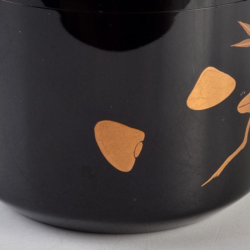 茶道具　加賀蒔絵師　竹内幸斎作　立雛蒔絵　雪吹　棗　共箱　M　R9304