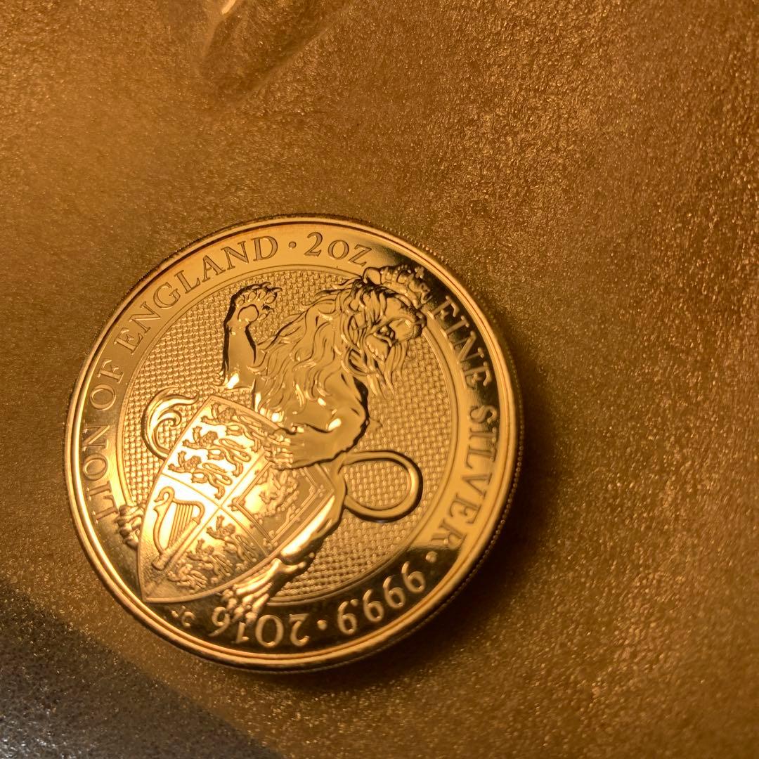 その0 純銀貨2オンス　クイーンズビースト　2016 ライオン・イングランド
