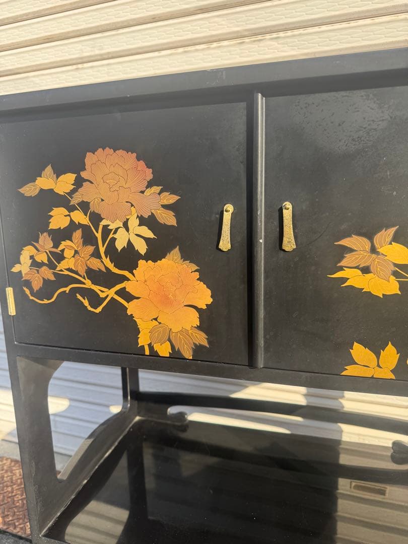 飾り棚 漆塗り 和家具 高級 茶棚 蒔絵 古民家 和風