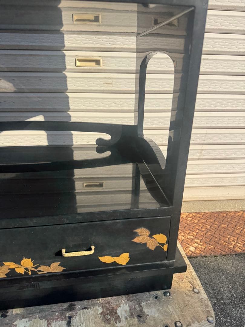 飾り棚 漆塗り 和家具 高級 茶棚 蒔絵 古民家 和風