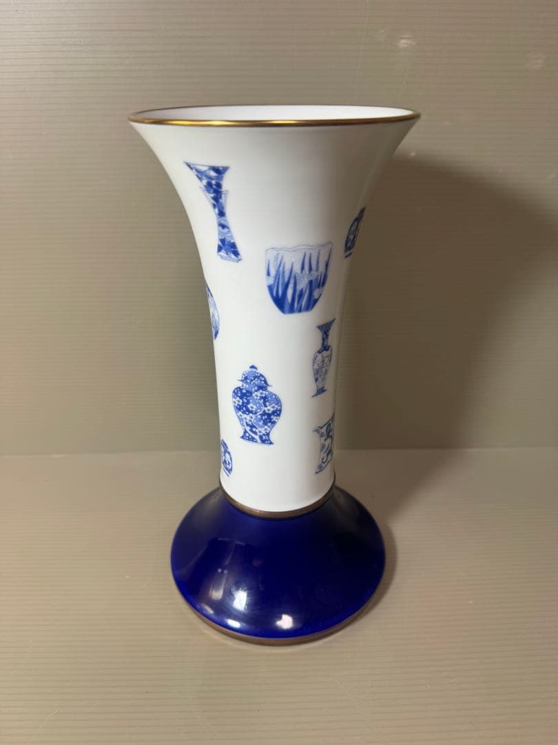 2924 深川製磁　ブルーチャイナ　花瓶　未使用