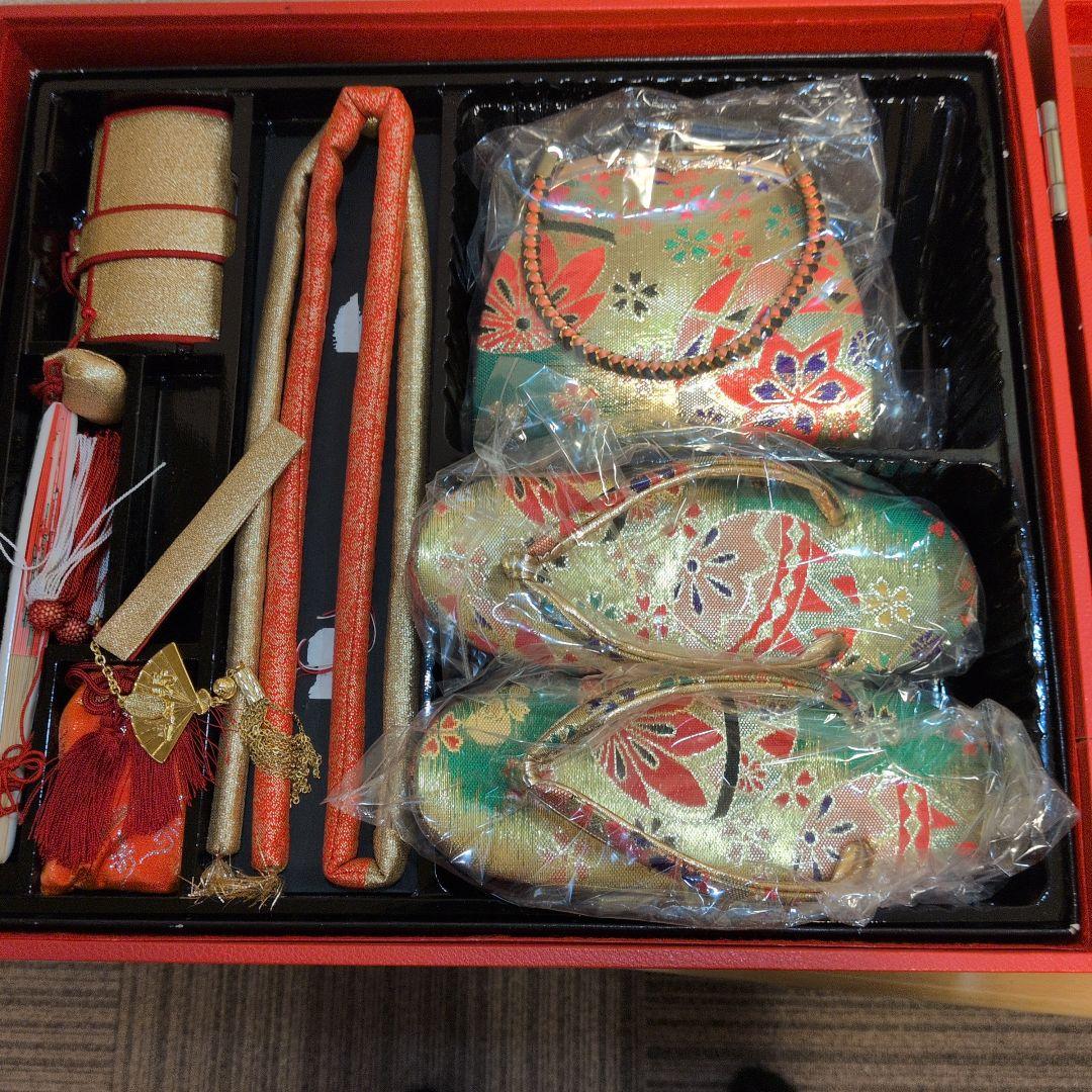 #SWG01.七五三女子７歳振袖飾帯小物付金駒刺繍御所車束ね熨斗吉祥花文金彩逸品