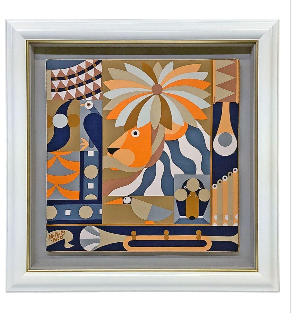 よ*ん様 エルメスカレ 45 浮かし額装