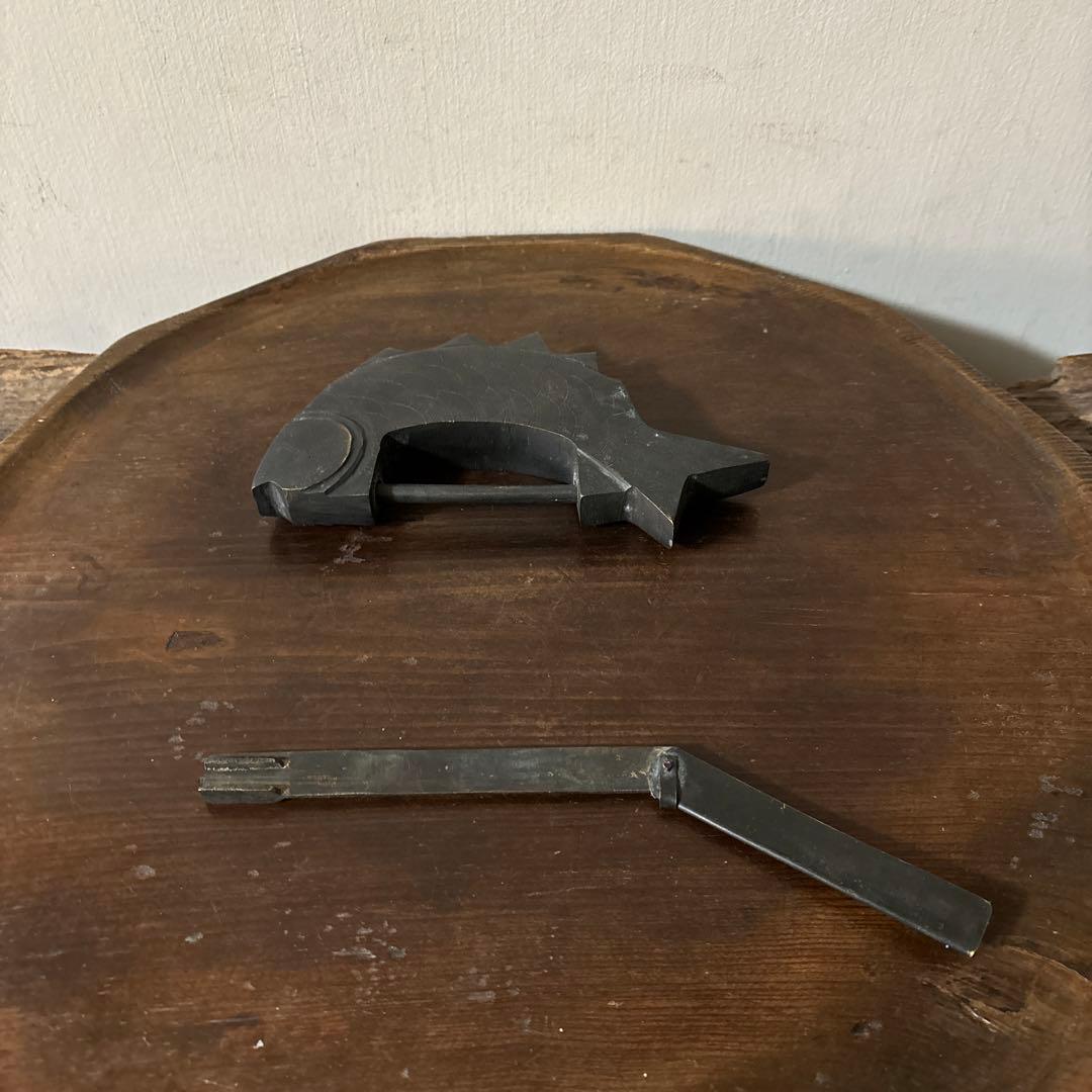 李朝　朝鮮王朝　魚型錠前　鍵　参考写真です。