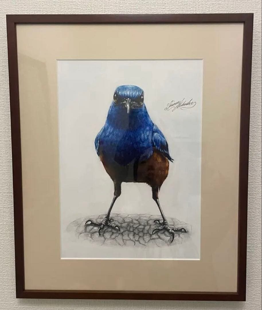 【美品】絵画　青い鳥