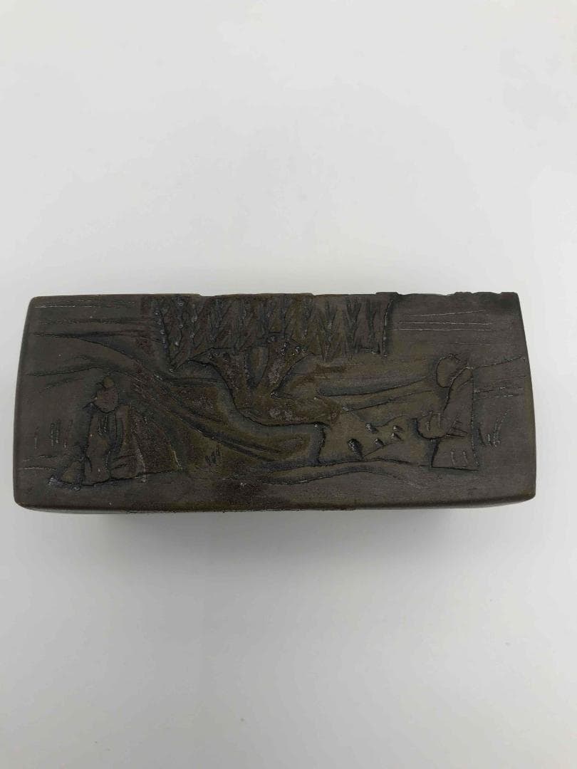 古端渓硯　清時代　乾隆　蘭亭硯　王羲之　緑端渓　緑石硯 老坑 水厳 (F-9)