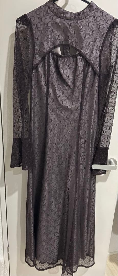 ANDRESD バックオープンジオメトリックドレス