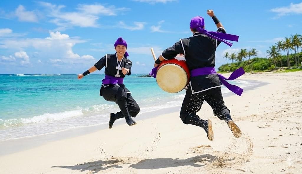 新品未使用(送料無料)19.980円　Nエイサー大太鼓30cmバチ付き