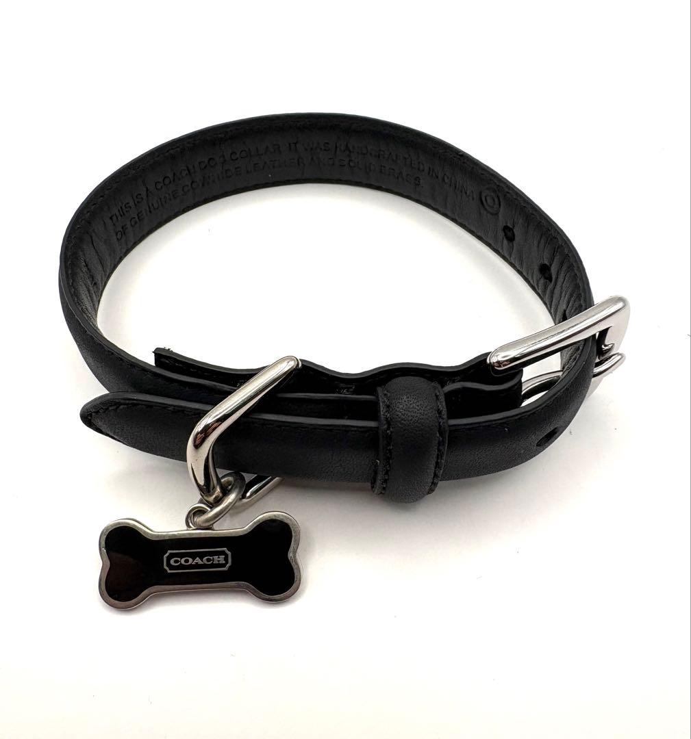 美品　COACH ブラック 犬用　首輪 XS