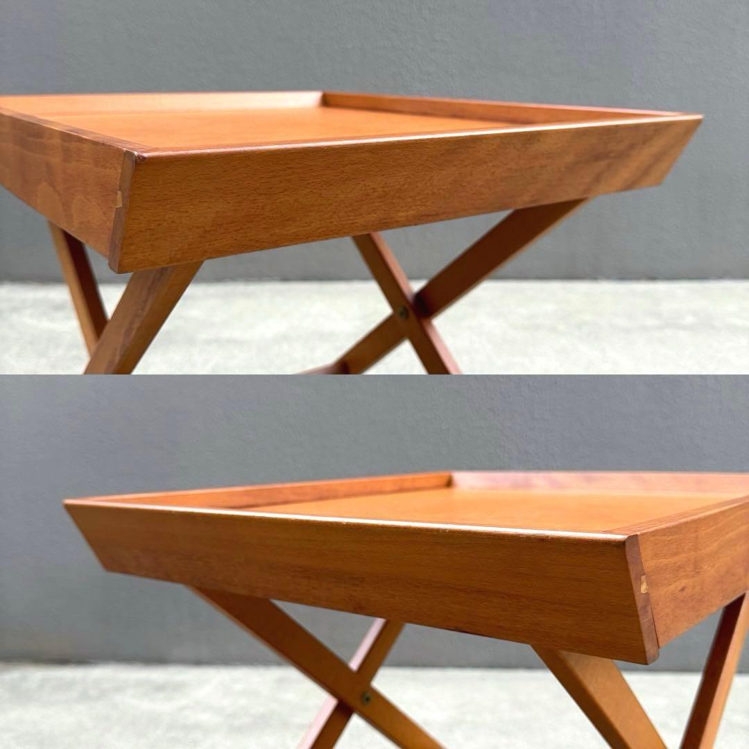 アンティーク 木製 サイドテーブル ローテーブル チークカラー コーヒーテーブル