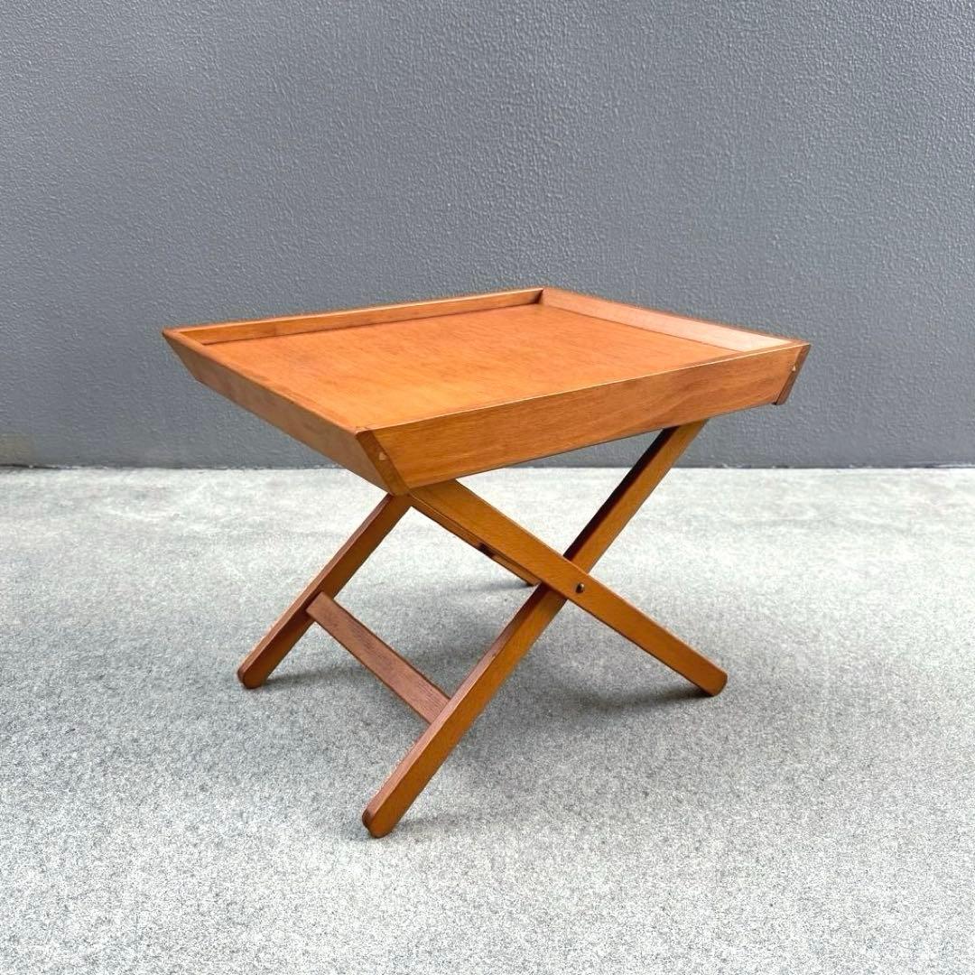 アンティーク 木製 サイドテーブル ローテーブル チークカラー コーヒーテーブル