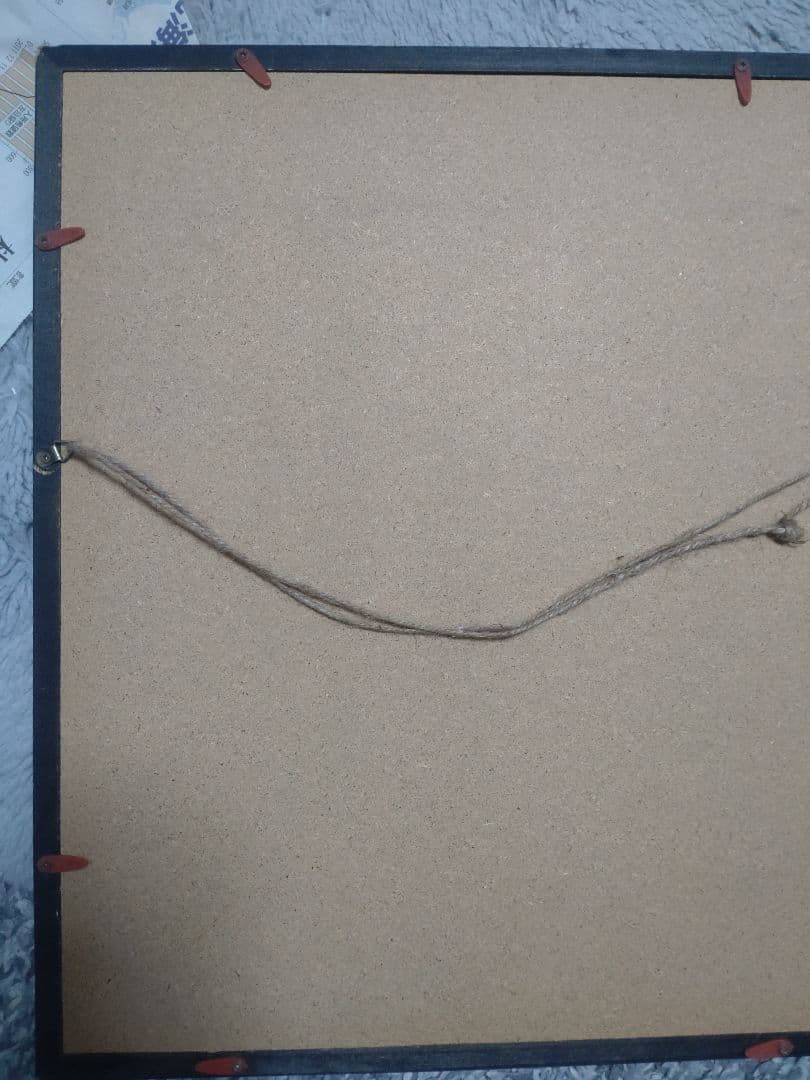 錆を使用した珍しいエビの油絵【海老の絵画】1点物の原画/作者サイン入り/額縁付属