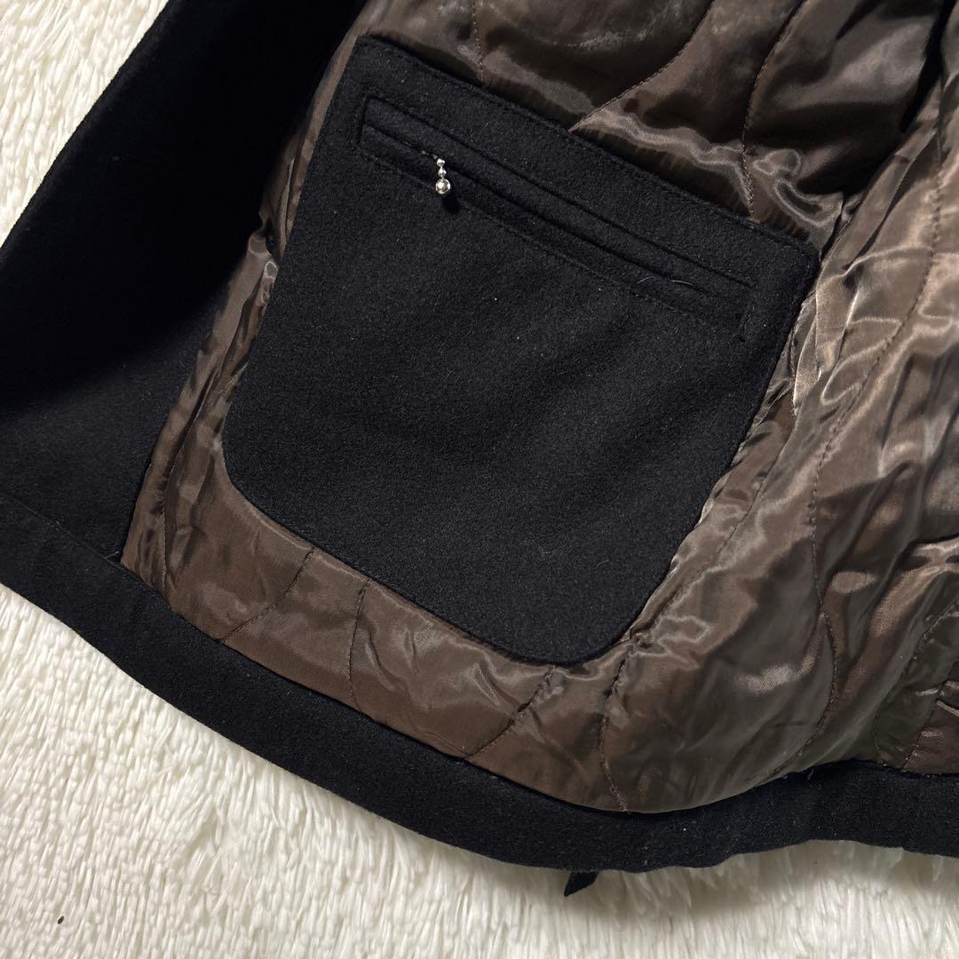 AVIREX U.S. NAVY Pコート　ライダース　ウール　レザー　ブラック