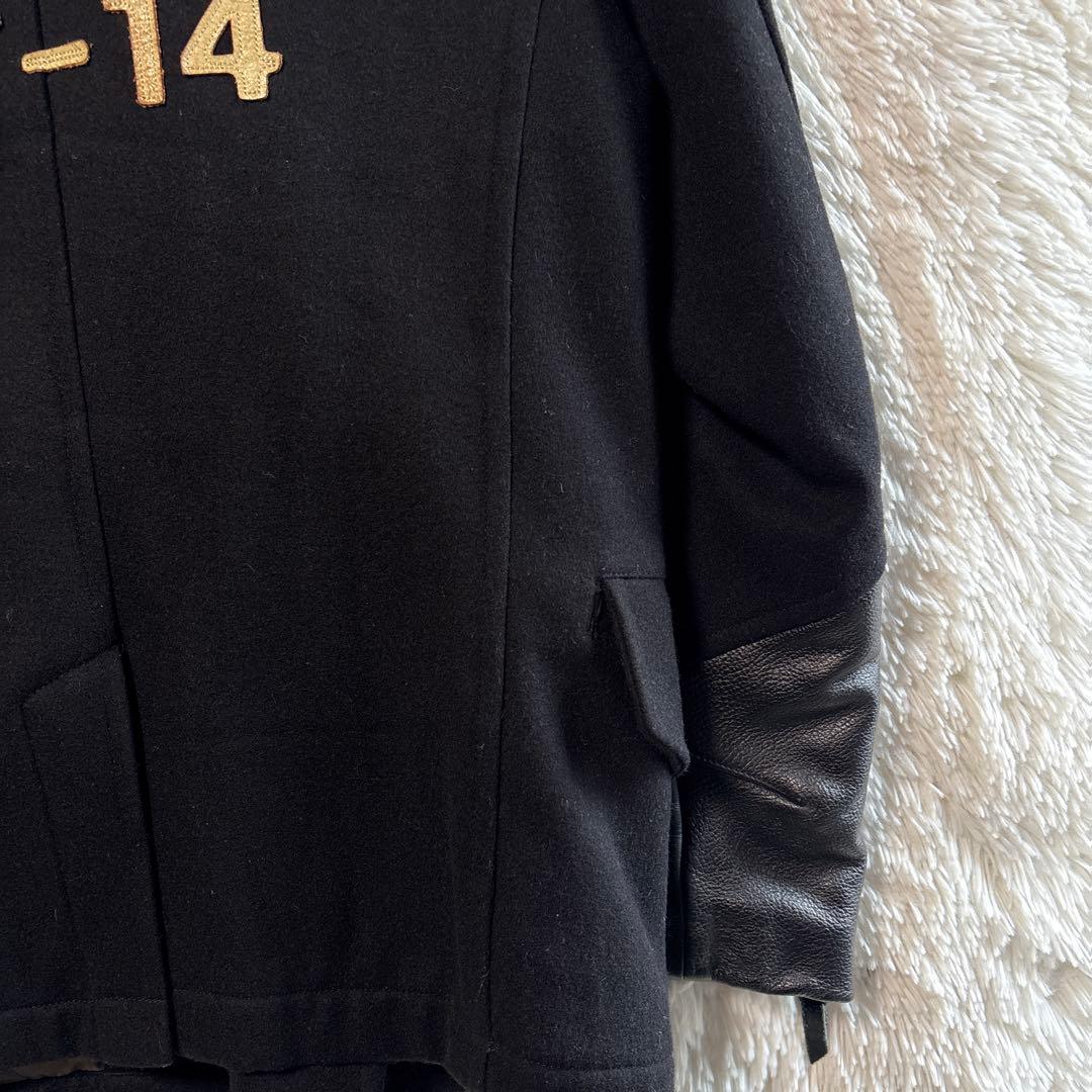 AVIREX U.S. NAVY Pコート　ライダース　ウール　レザー　ブラック