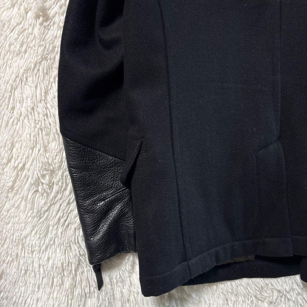 AVIREX U.S. NAVY Pコート　ライダース　ウール　レザー　ブラック