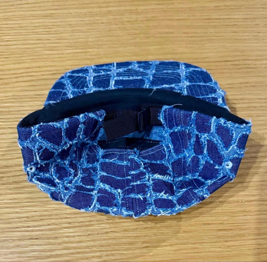 Supreme デニム風キャップ ネイビー