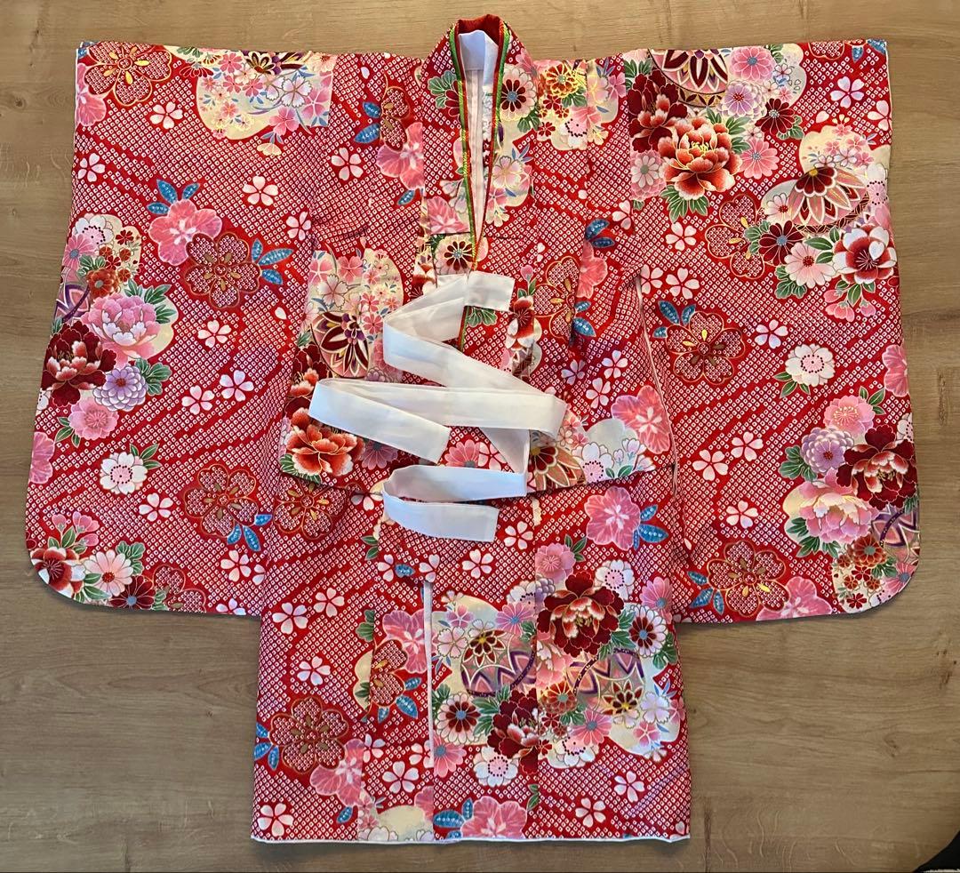 SHI　美品【七五三 3歳 女の子】京都花ひめ フルセット 被布疋田柄