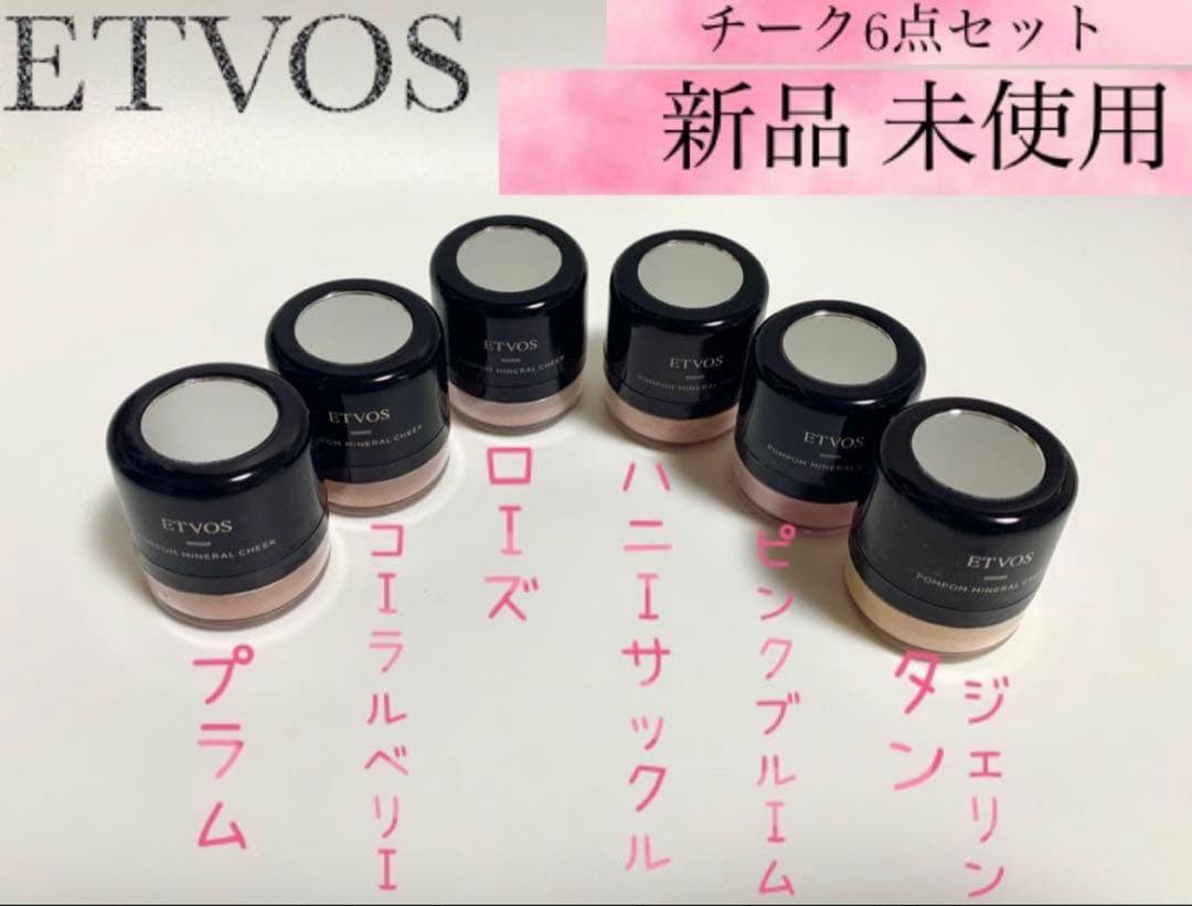 未使用 鏡付き ETVOS ポンポン　ミネラルチーク 6点セット