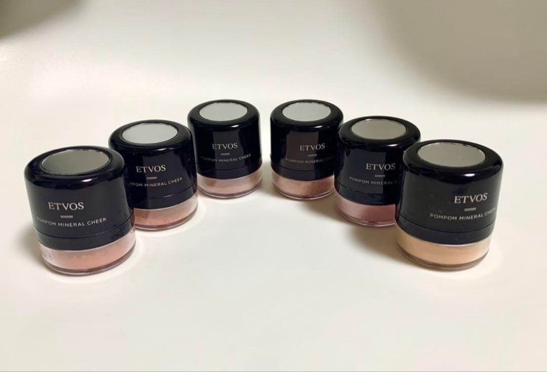 未使用 鏡付き ETVOS ポンポン　ミネラルチーク 6点セット