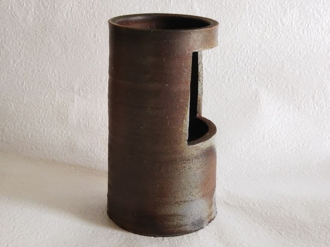 北大路魯山人　備前竹花入