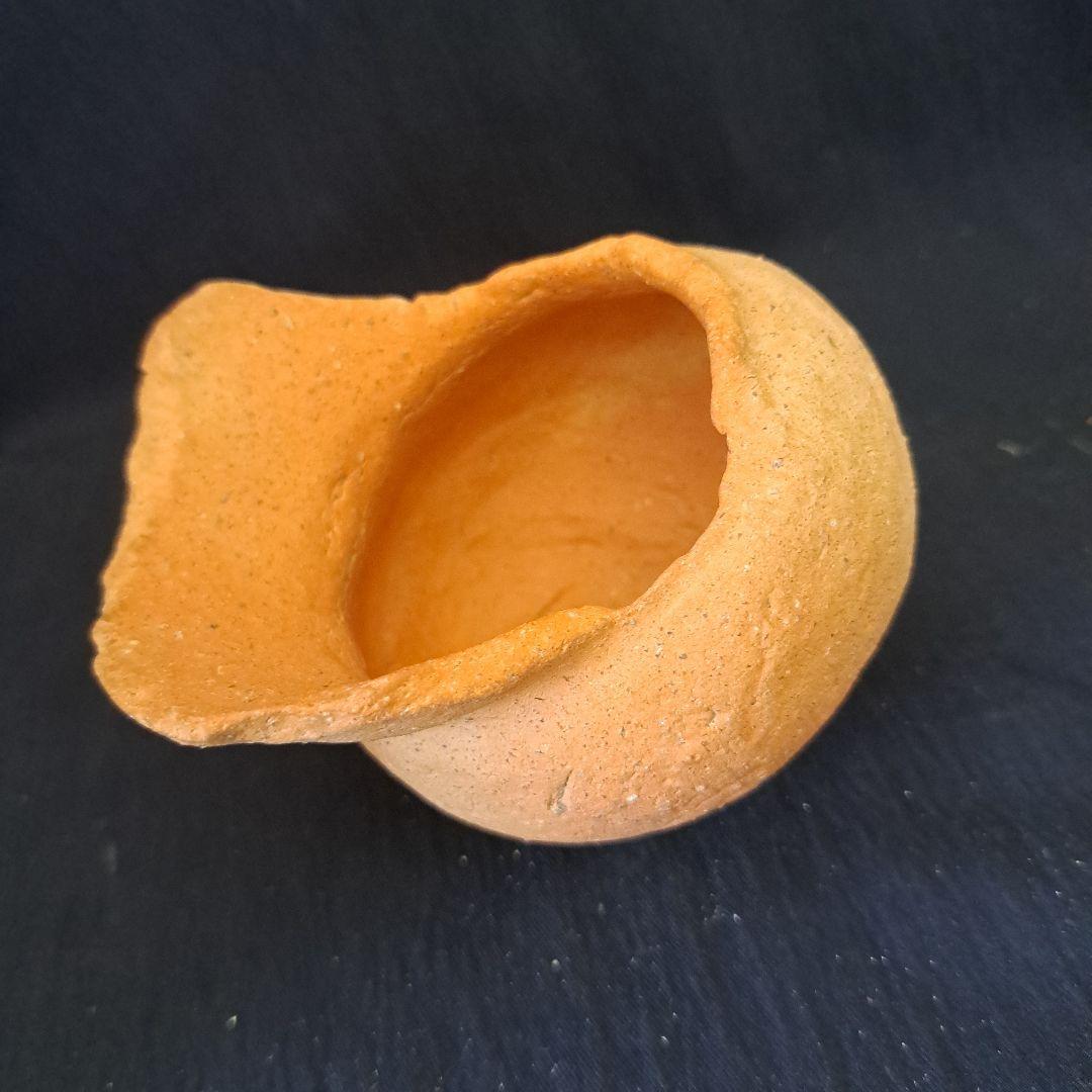 「弥生土器に花を活ける①」 弥生種壺-祭器(直径8.5cm) 2客セット 骨董ア